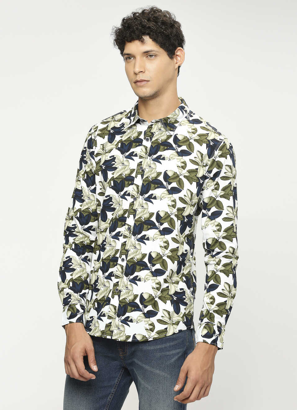 Green Printed Full Sleeved Shirt, , large image number 3