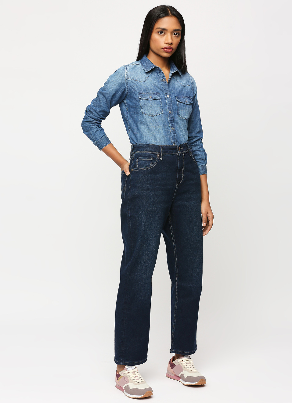 Blue Full Sleeve Denim Shirt, , large image number 0
