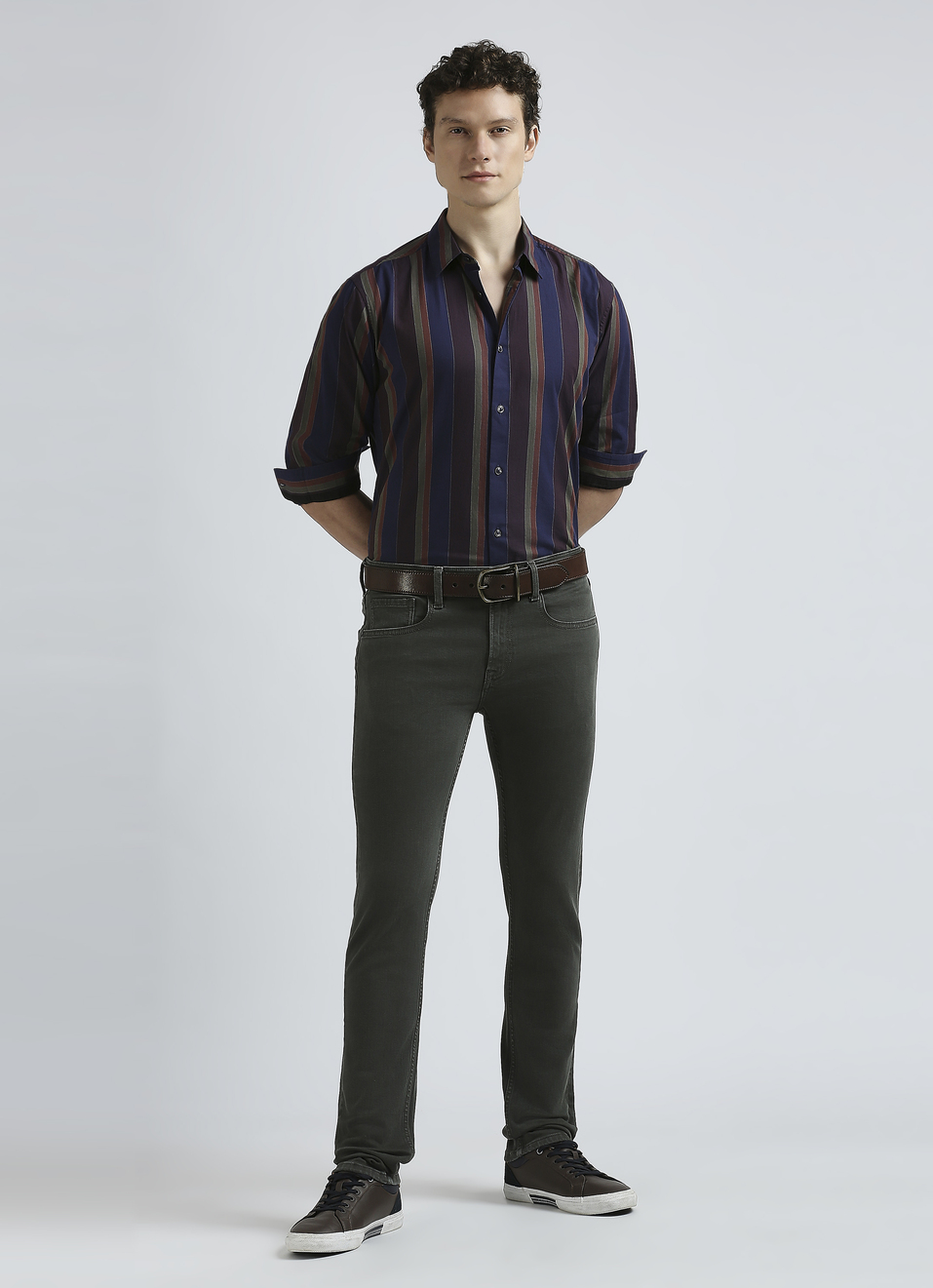 Navy Stripes Full Sleeve Shirt, , large image number 5
