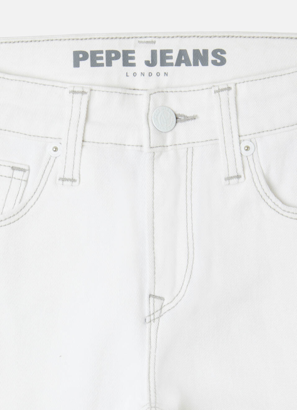 Boys Skater White Mid Rise Slim Fit Jeans, , large image number 2