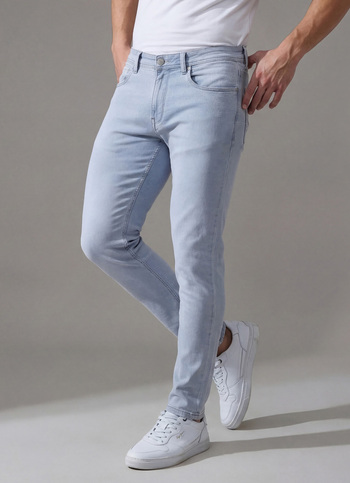 Men Grey Mid Rise Tapered Gymindigo Jogger Like Jeans