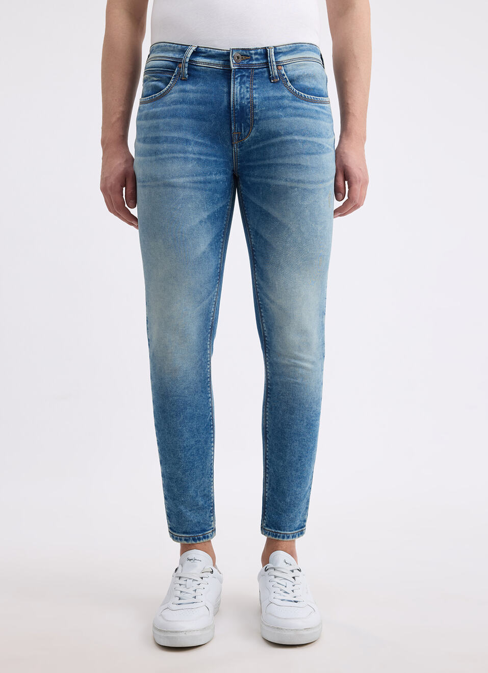 Men Blue Mid Rise Skinny Ankle Length Gymindigo Jogger Like Jeans, , large image number 2