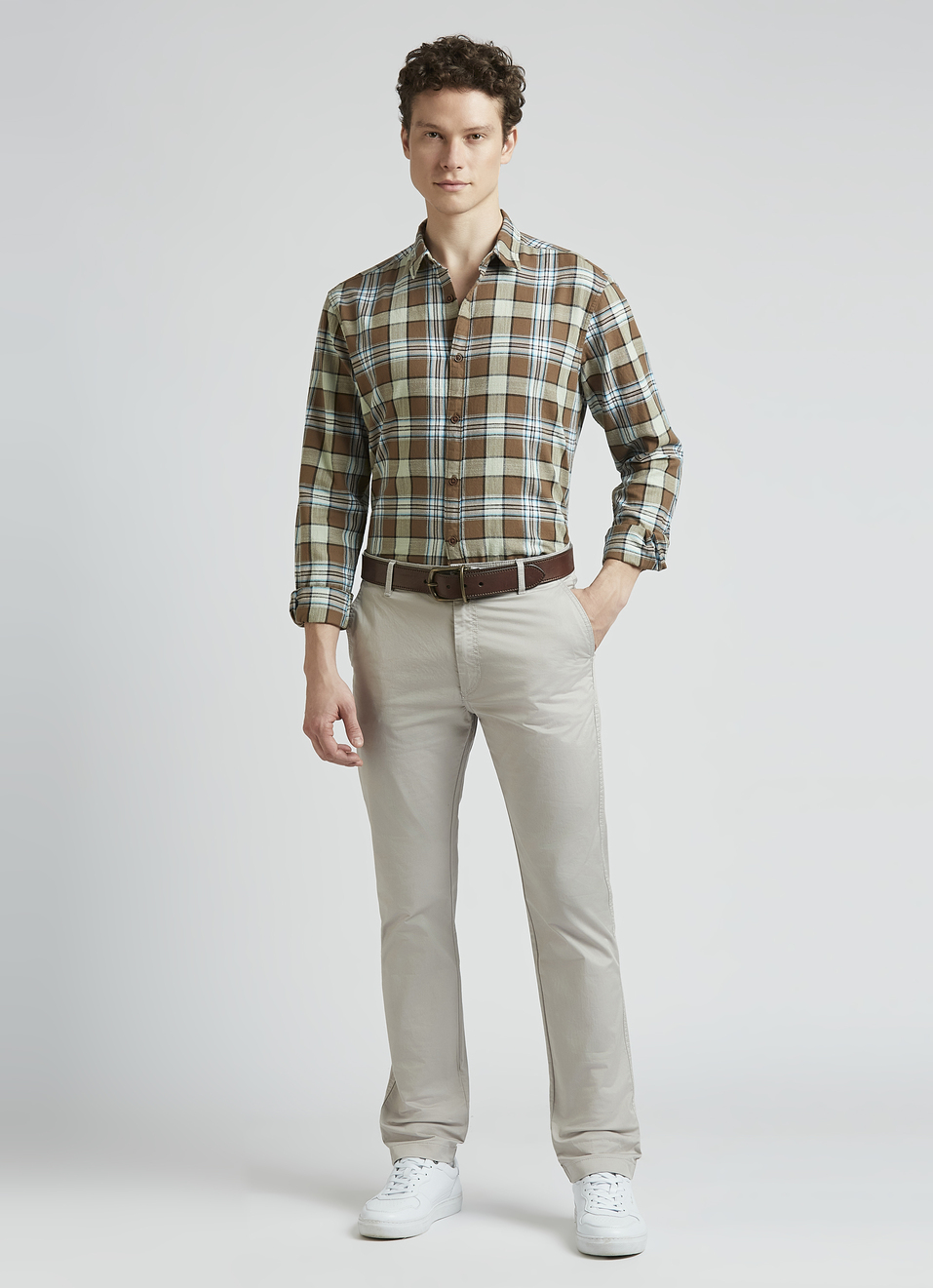 Brown Open Structure Check Full Sleeve Shirt, , large image number 5