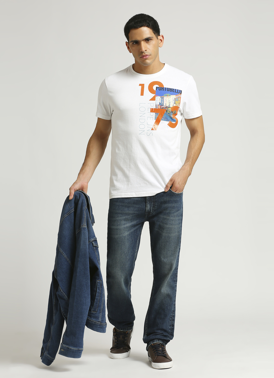 White Photographic Print Short Sleeve T-shirt, , large image number 5