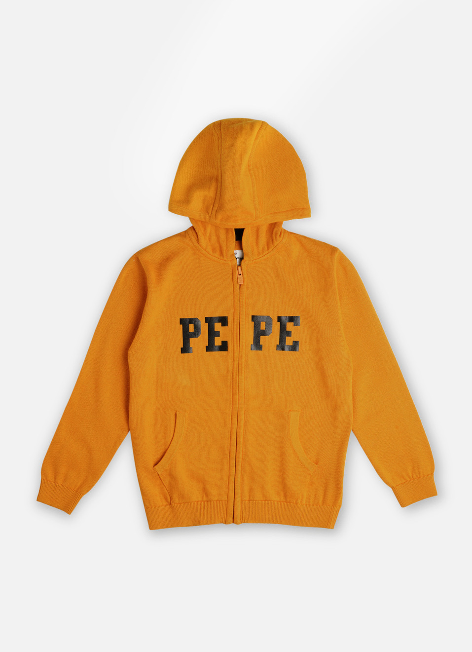 Boys Yellow Printed Lightweight Zip Thru Sweater, , large image number 0