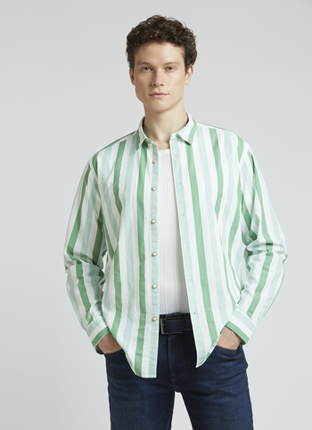 Green Stripes Full Sleeve Shirt
