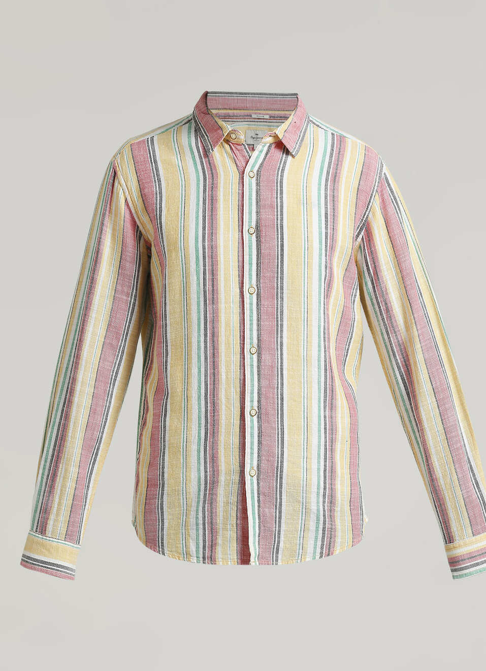 Yellow Stripes Yarn Dyed Long Sleeve Shirt, , large image number 6