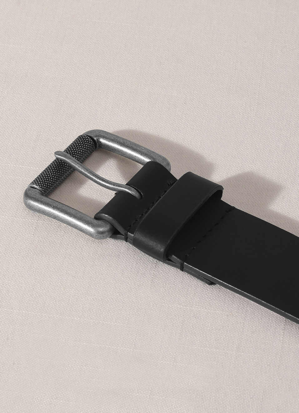 Black Printed Leather Belt, , large image number 1