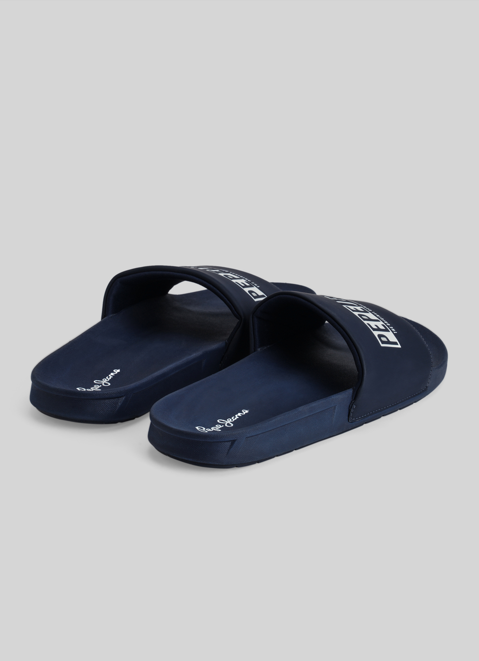 Navy Logo Printed Anti-skid Beach Slides, , large image number 3