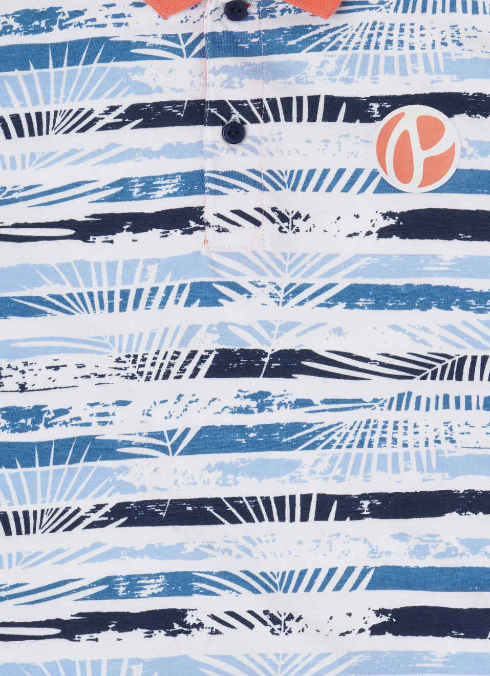 Tropical Print Blue Polo, , large image number 2