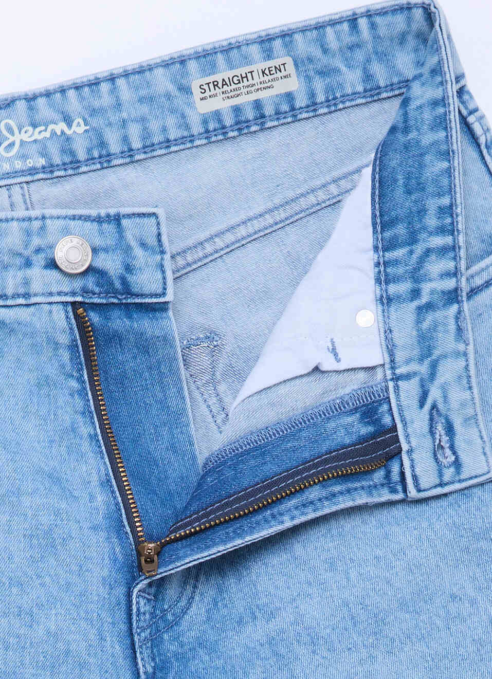Men Blue Relaxed Straight Fit Mid Rise Jeans, , large image number 6