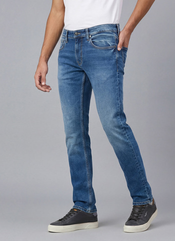 Men Blue Mid Rise Slim Fit Stretchable Jeans