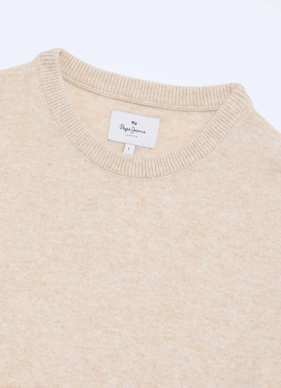 Men Beige Solid Regular Fit Crew Neck Sweater, , large image number 6