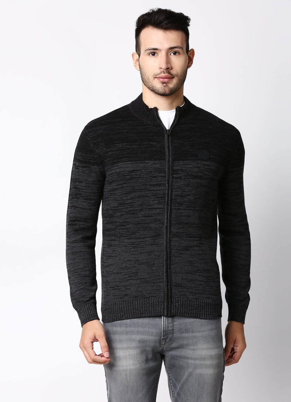 Francis High Neck Zip Thru Sweater, , large image number 1