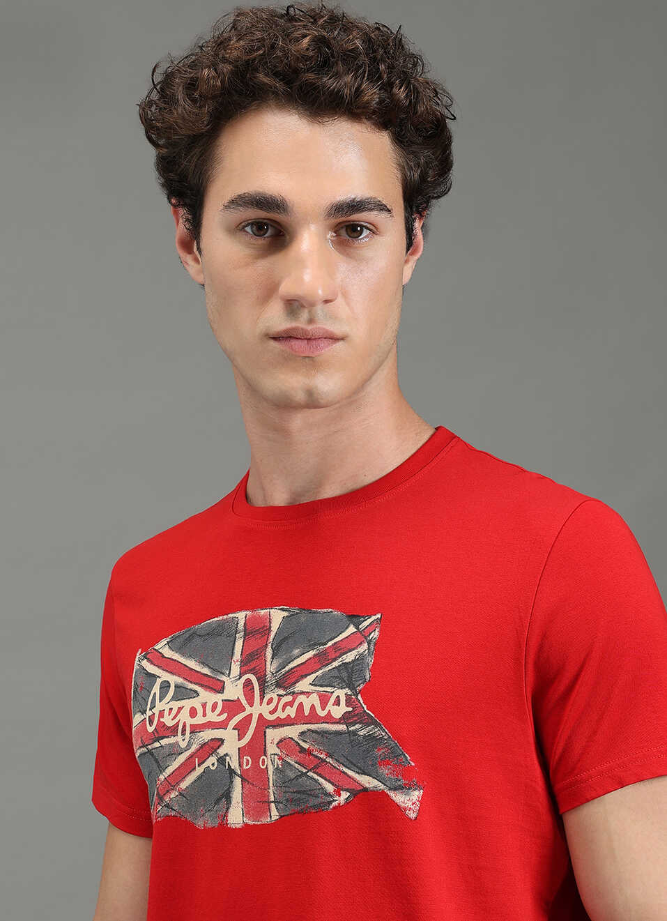 Men Red Graphic Slim Fit T-shirt, , large image number 4