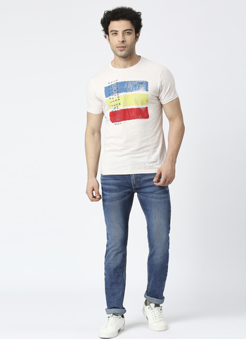 Vapour Blue Mid Rise Slim Fit Jeans