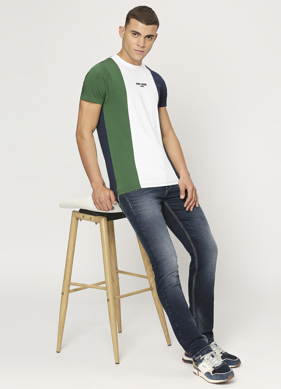White Colour Block Short Sleeve T-shirt, , large image number 5