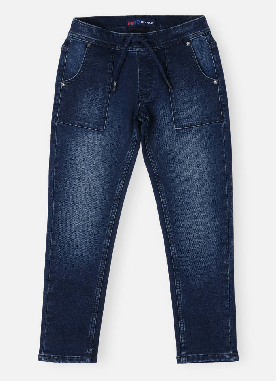 Boys Dark Blue Mid Rise Jogger Fit Elasticated Jeans, , large image number 0