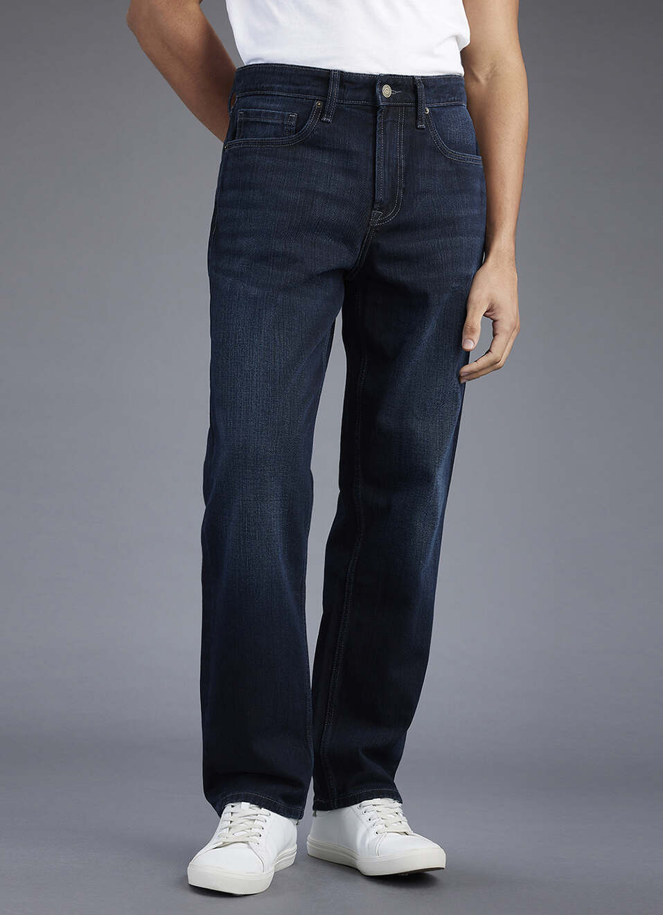 Men Blue Medium Used Relaxed Fit Mid Rise Jeans, , large image number 2