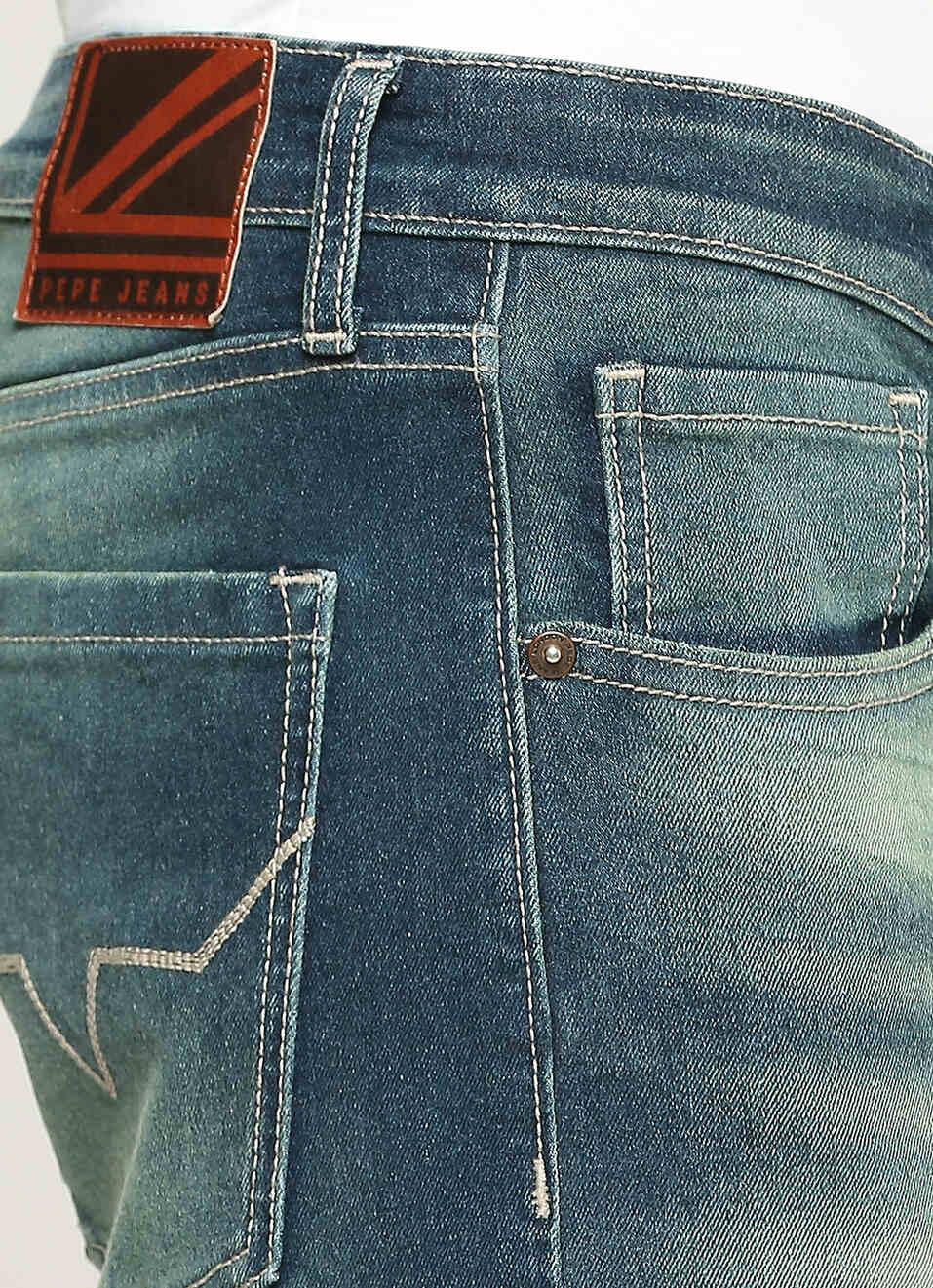 Tapered Vapour Blue Low Waist Slim Fit Jeans, , large image number 4