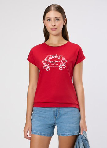 Women Red Graphic Print T-shirt