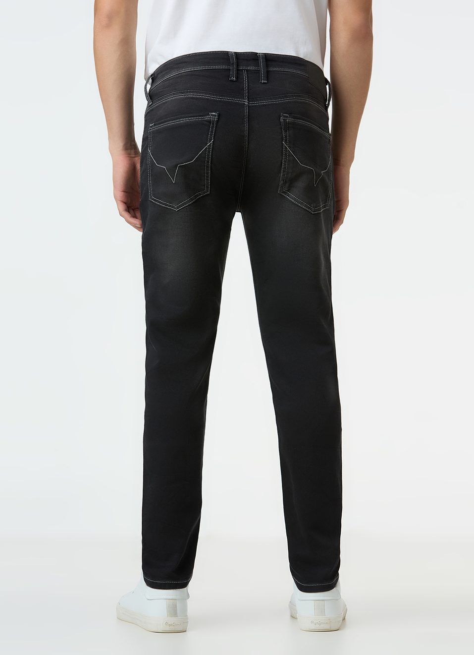 Men Black Skinny Fit Ankle-length Gymindigo Jeans, , large image number 3