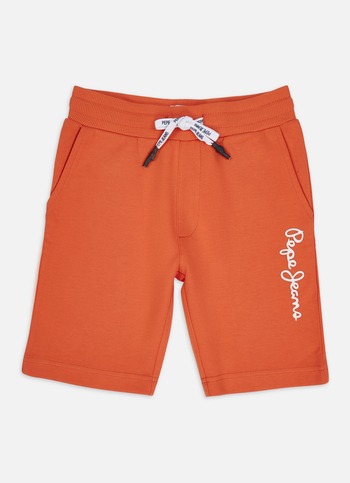 Boys Orange Ribbed Waist Knit Shorts