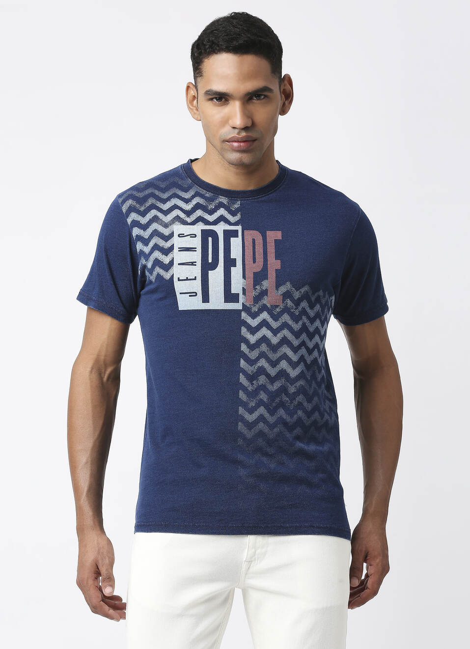 Rodney Graphic Printed Indigo Tee, , large image number 1