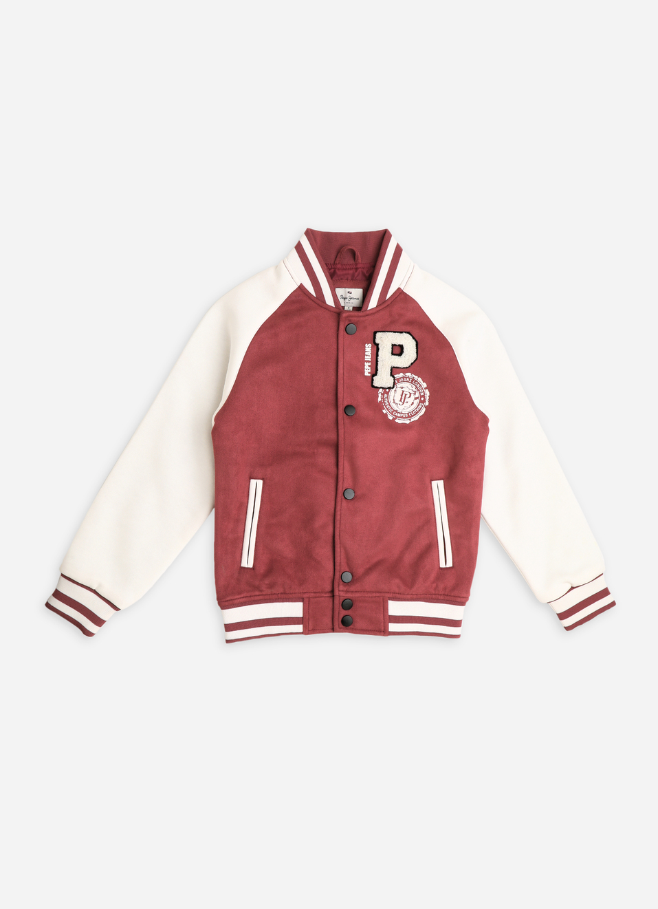 Boys Burgundy Letter Print Jacket, , large image number 0