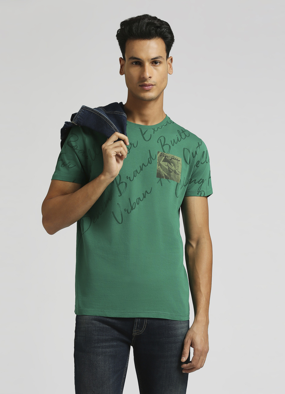 Green Printed Short Sleeve T-shirt, , large image number 0