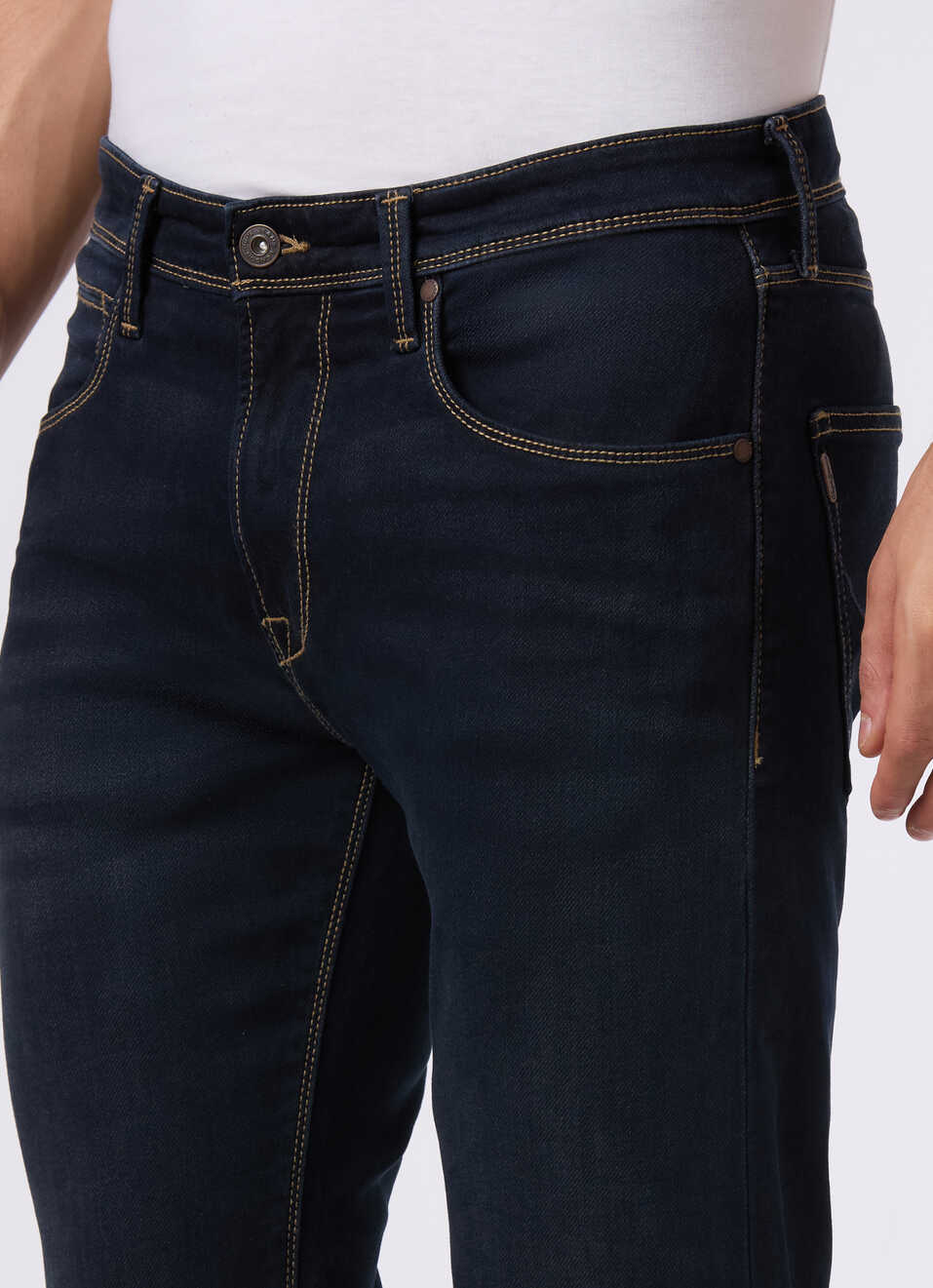 Men Blue Mid Rise Slim Fit Jeans, , large image number 4
