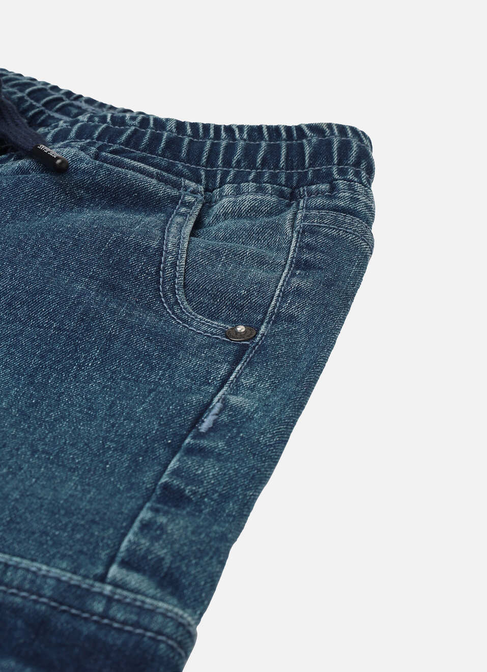 Boys Dark Blue Mid Rise Elasticated Jeans, , large image number 3