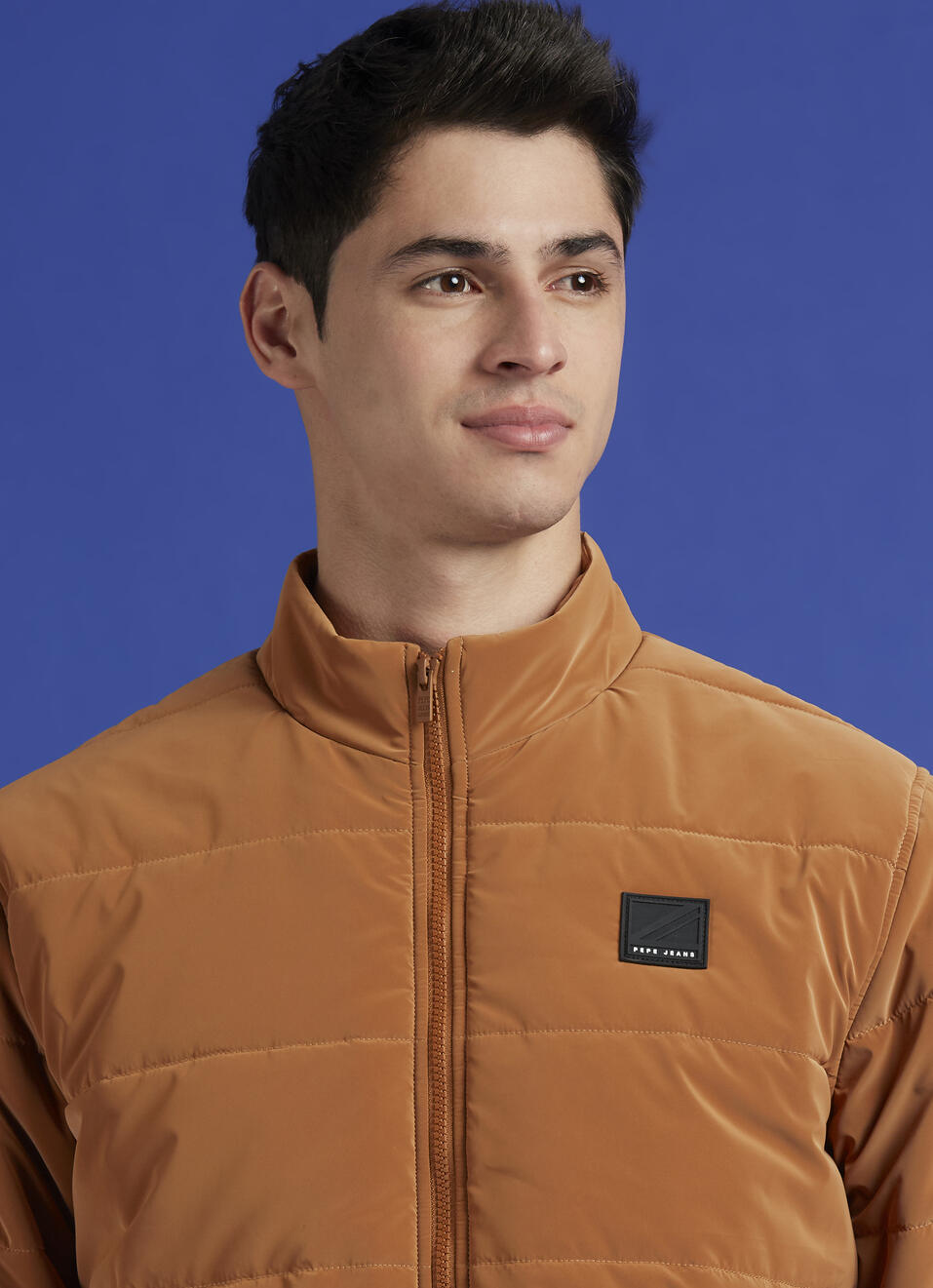 Brown High Neck Full Sleeve Jacket, , large image number 4