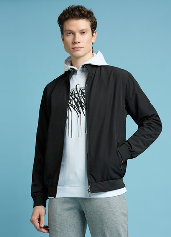 Black High Neck Full Sleeve Lightweight Jacket