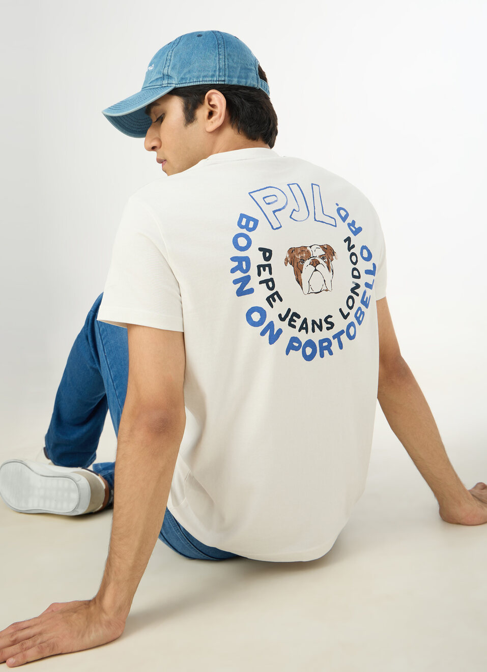Men Off White Slim Back Print T-shirt, , large image number 0