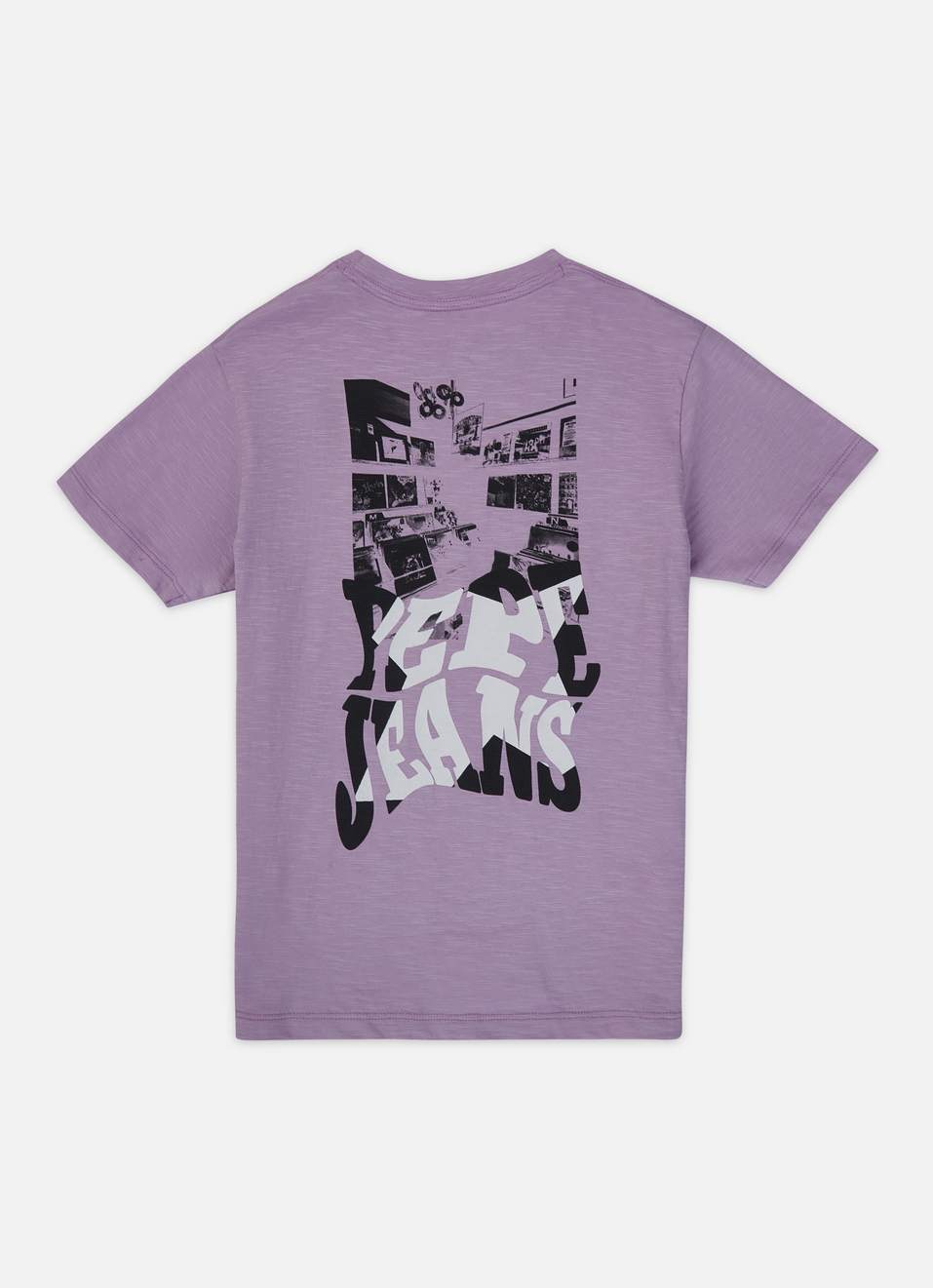 Boys Purple Back Print Short Sleeve T-shirt, , large image number 1