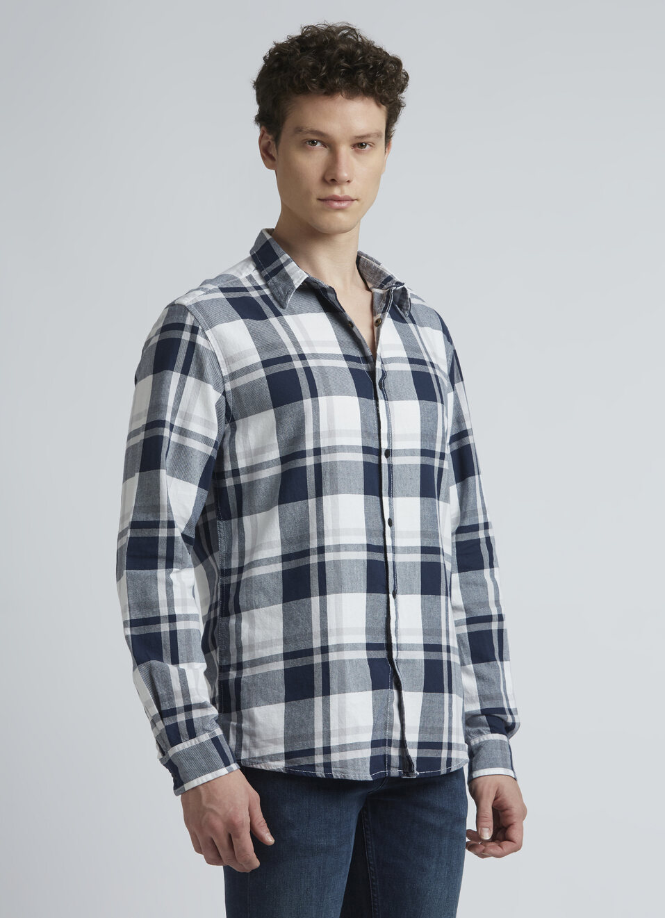 Navy Checks Full Sleeve Shirt, , large image number 3