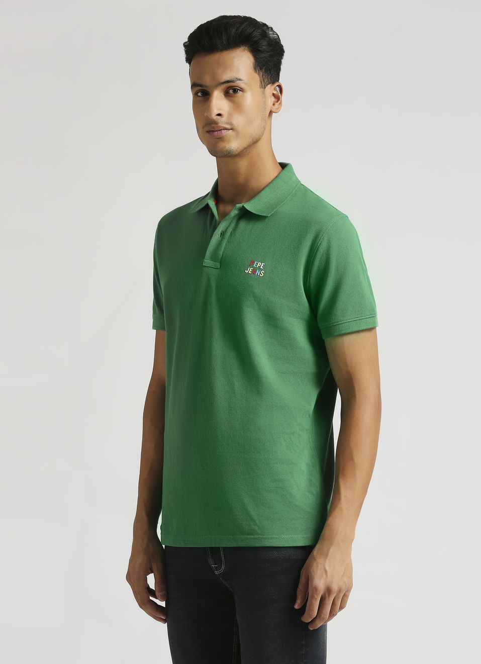 Navy Back Print Trendy Short Sleeve Pique Polo, , large image number 3