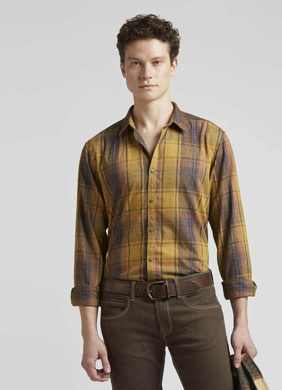 Yellow Check Full Sleeve Shirt, , large image number 0