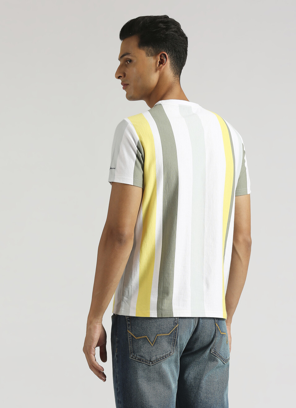 Yellow Trendy Striper T-shirt, , large image number 2