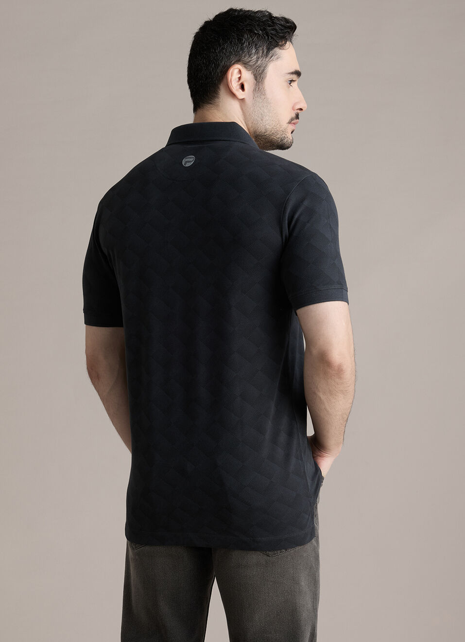 Men Green Printed Polo Collar T-shirt, , large image number 2