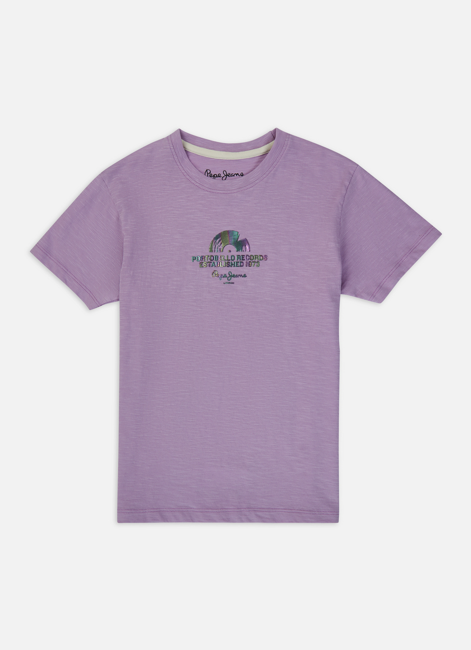 Boys Purple Back Print Short Sleeve T-shirt, , large image number 0