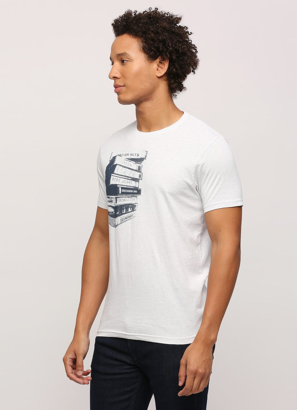 White Graphic Printed Short Sleeve Tee, , large image number 3