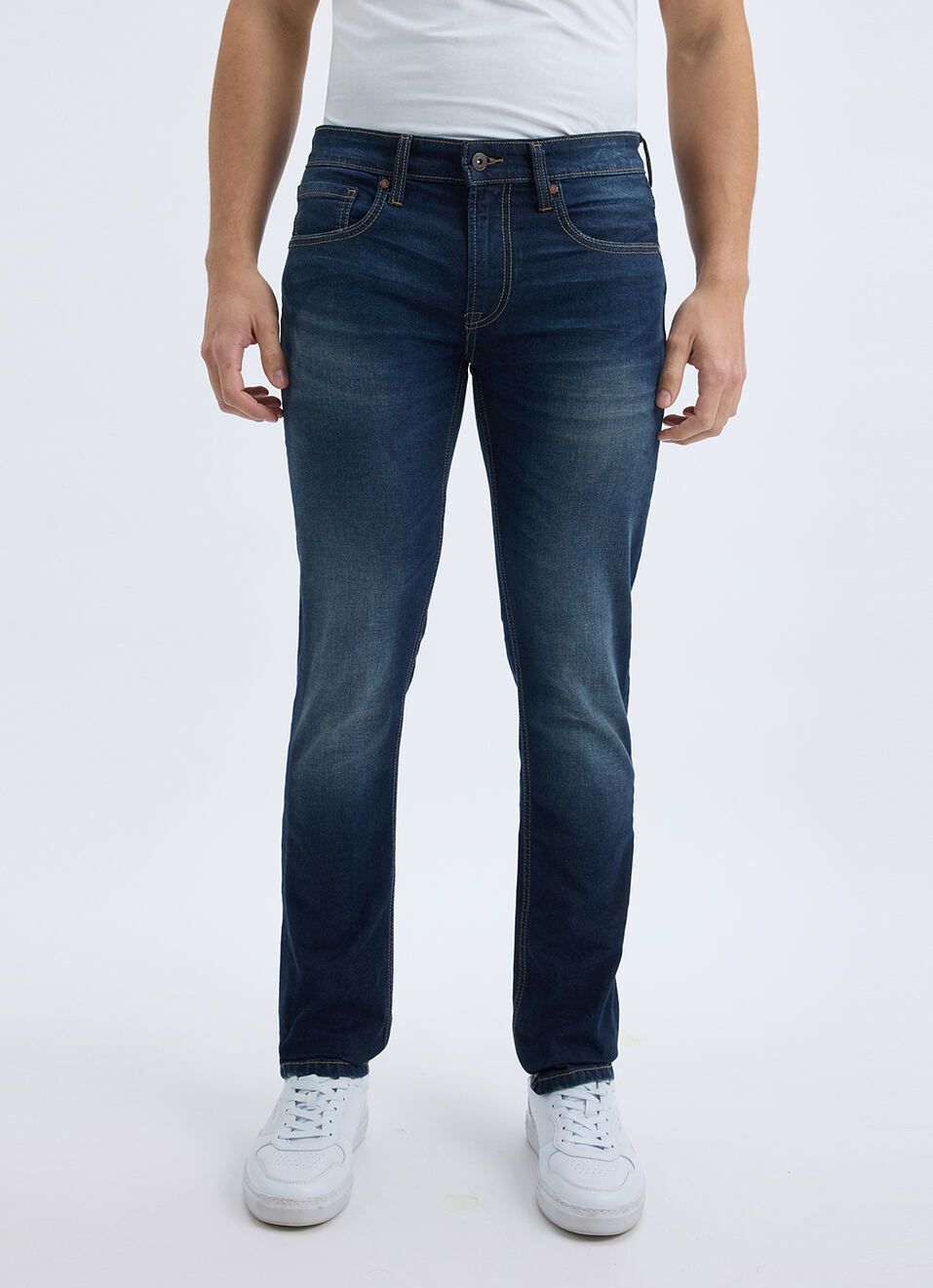 Men Blue Slim Fit Mid Rise Jeans , , large image number 2