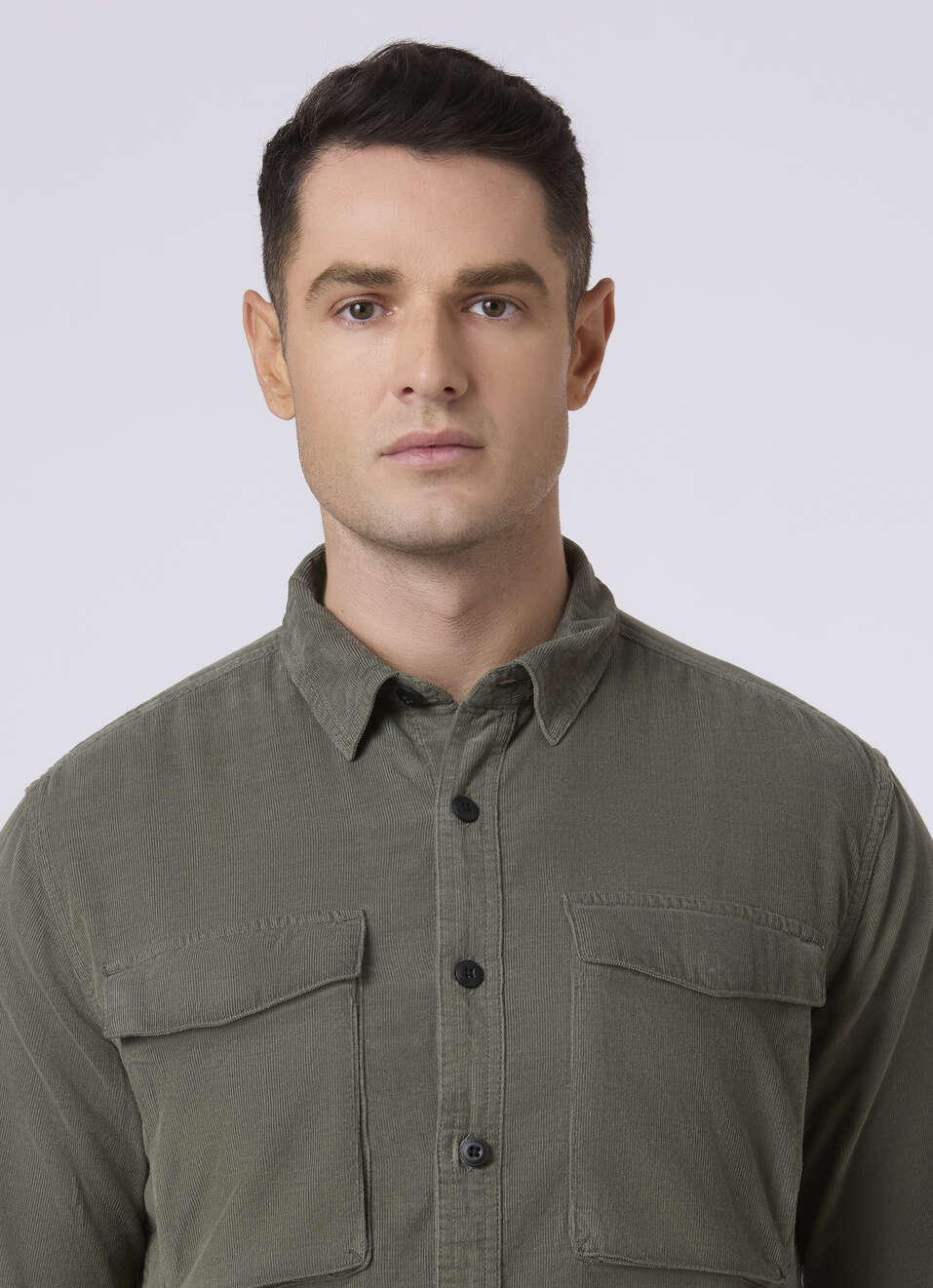 Men Green Corduroy Flap Pocket Full Sleeve Shirt, , large image number 4