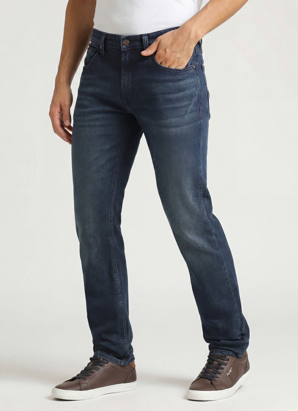 Vapour Dark Blue Mid Rise Skinny Fit Jeans, , large image number 0
