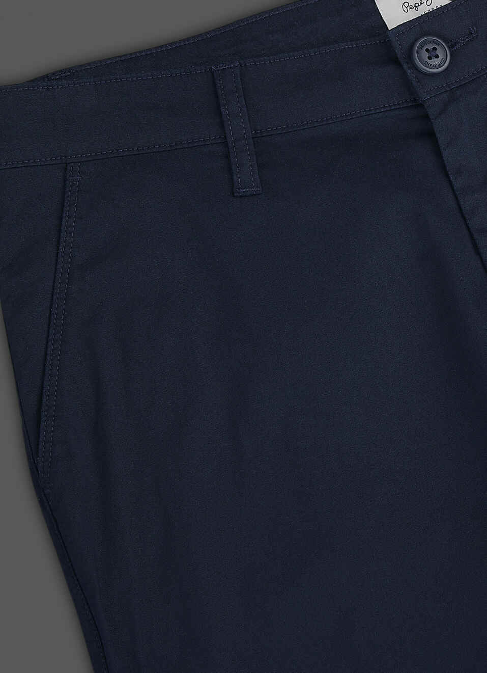 Men Navy Blue Mid Rise Straight Fit Chino Pants, , large image number 5