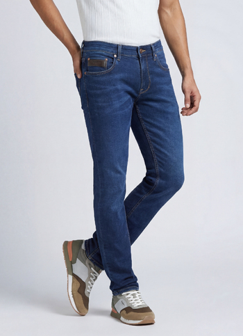 Vapour Blue Mid Rise Slim Stretch X Jeans