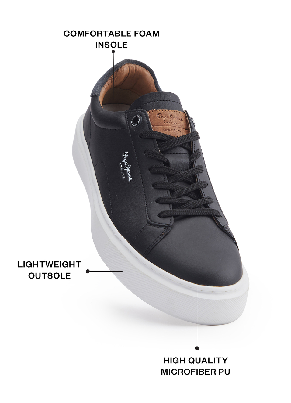 Yogi Original Black Cup Sole Sneakers, , large image number 1