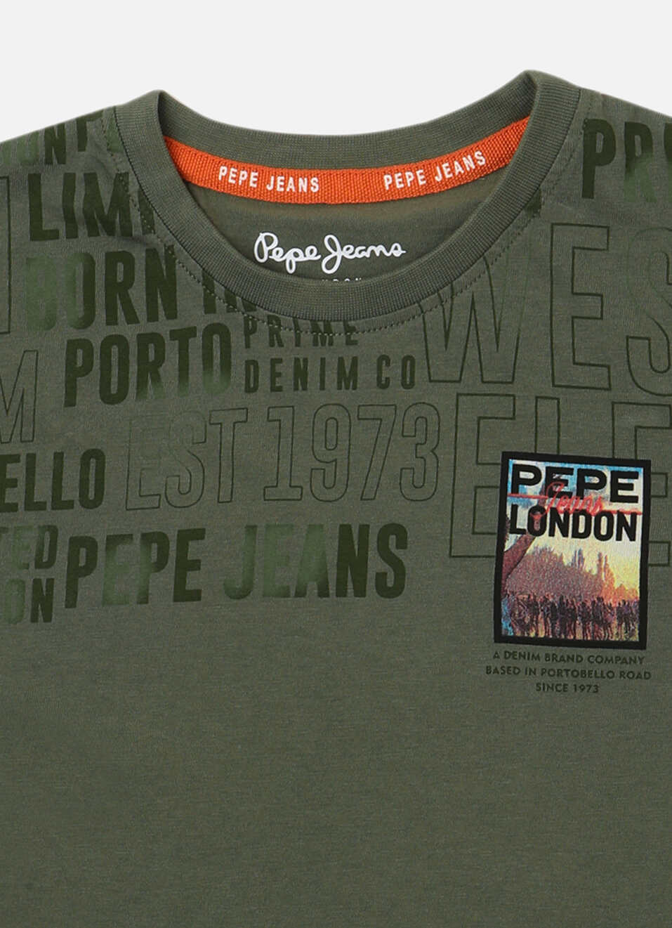 Boys Orange Typographic Print Short Sleeve T-shirt, , large image number 2